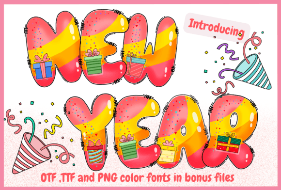 Ring in the New Year with Vibrant, Festive Typography